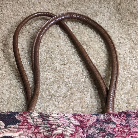 Bueno Floral Tapestry Tote - Pink and Brown - Picture 6 of 14